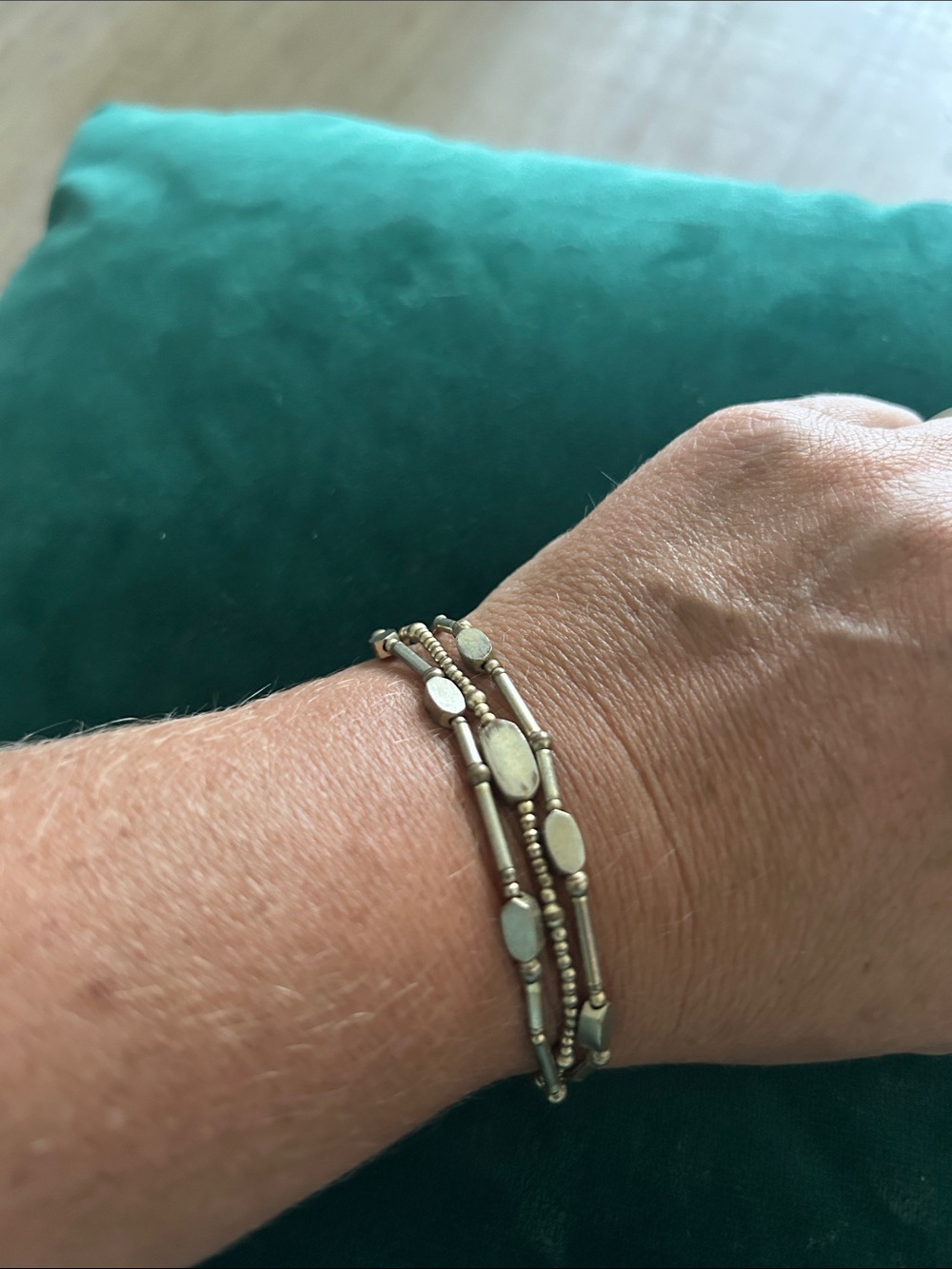 Kendra Scott Gold Tone Triple Beaded Adjustable Bracelet - Picture 2 of 2